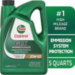 Castrol GTX High Mileage 20W-50 Synthetic Blend Motor Oil, 5 Quarts, Pack of 3