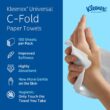 Kleenex C-Fold Paper Towels, Bulk (01500), Absorbent, White (150 Sheets/Pack, 16 Packs/Case, 2,400 Sheet Total)