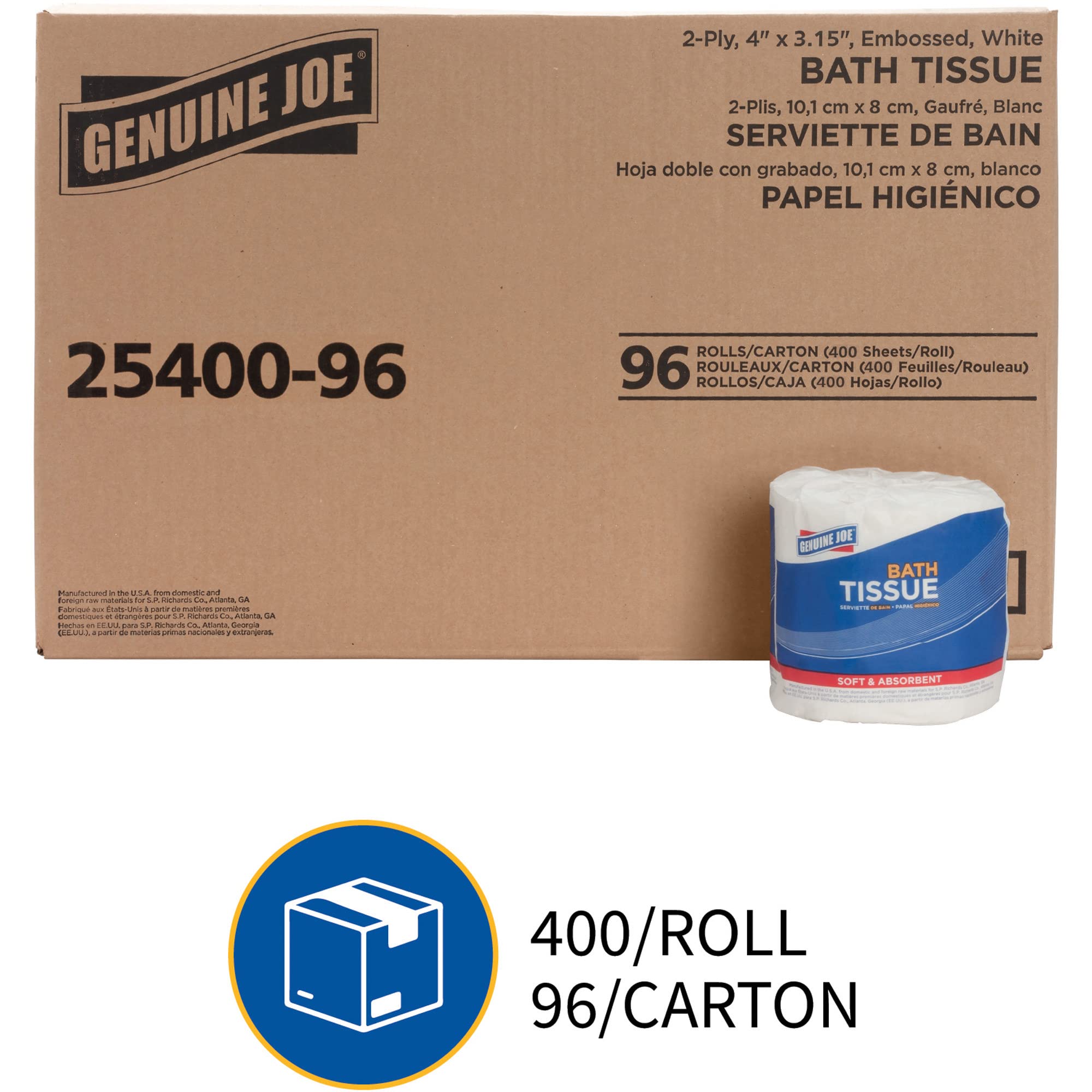 Genuine Joe GJO2540096 2-ply Standard Bath Tissue Rolls White, 96 rolls Genuine Joe GJO2540096 2-ply Standard Bath Tissue Rolls White, 96 rolls - Image 4