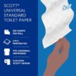 Scott Professional Standard Roll Bulk Toilet Paper (04460), 2-Ply, Elevated Design, White, (80 Rolls of 550 Sheets, 44,000 Sheet Total)