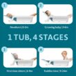 The First Years 4-in-1 Reclining Baby Bathtub - All-in-1 Baby Bath Seat Adjusts as Baby Grows
