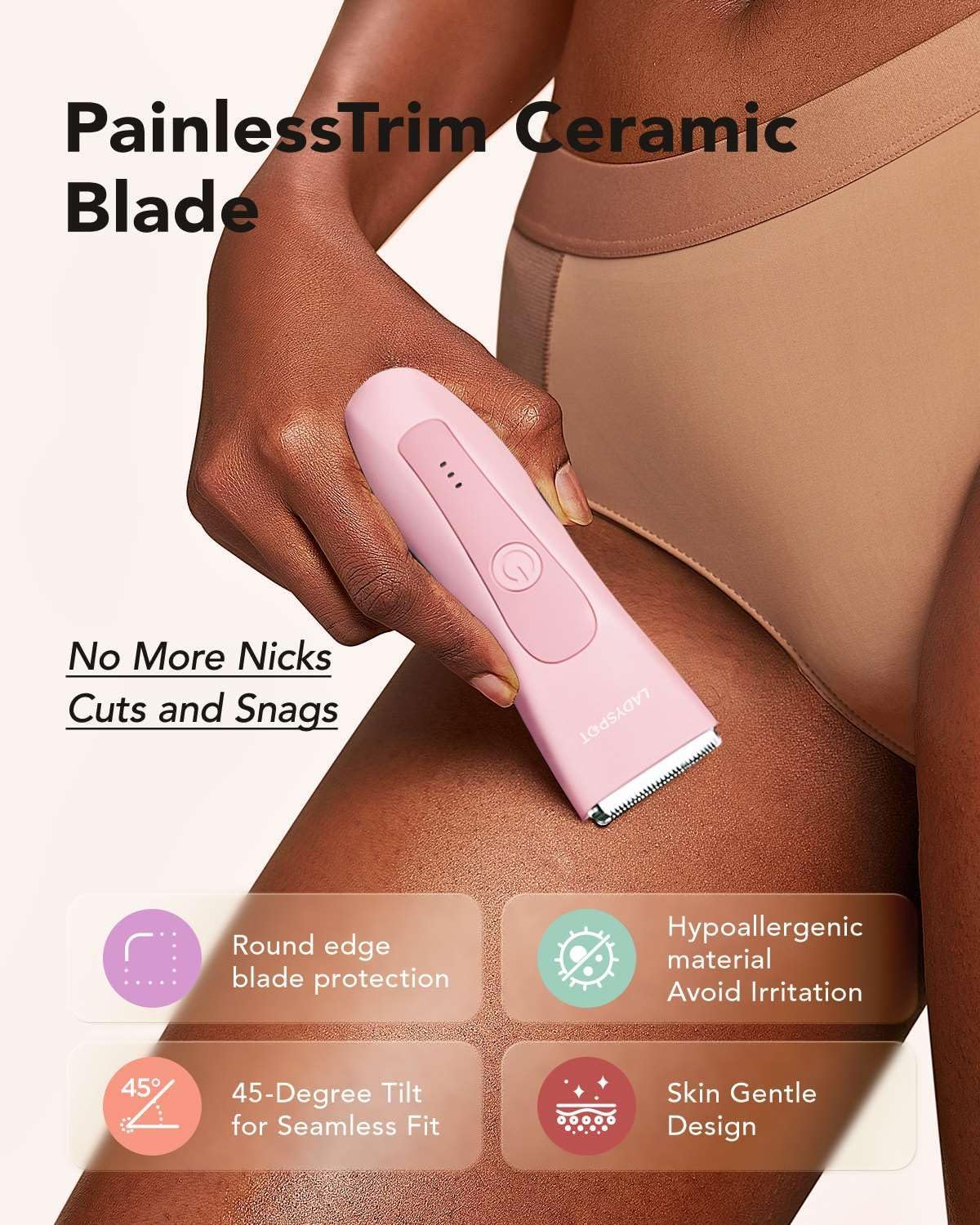 LADYSPOT Electric Shaver for Women, Women Shaving & Grooming Sets, with 3 Guard and Replaceable Ceramic Blade Heads LADYSPOT Electric Shaver for Women, Women Shaving & Grooming Sets, with 3 Guard and Replaceable Ceramic Blade Heads - Image 7