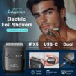 Brightup Compact Travel Shavers for Men, Portable Mini Foil Shaver USB-C Rechargeable Electric Razor