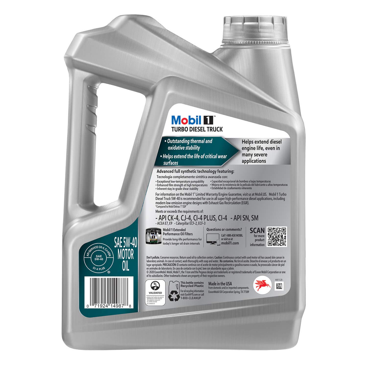 Mobil 1 Turbo Diesel Truck Full Synthetic Motor Oil 5W-40, 1 Gal Mobil 1 Turbo Diesel Truck Full Synthetic Motor Oil 5W-40, 1 Gal - Image 7