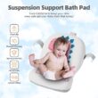 Collapsible Baby Bathtub for Newborn, Foldable Baby Bath Tub with Thermometer & Soft Floating Cushion & Drain Hole, Pink