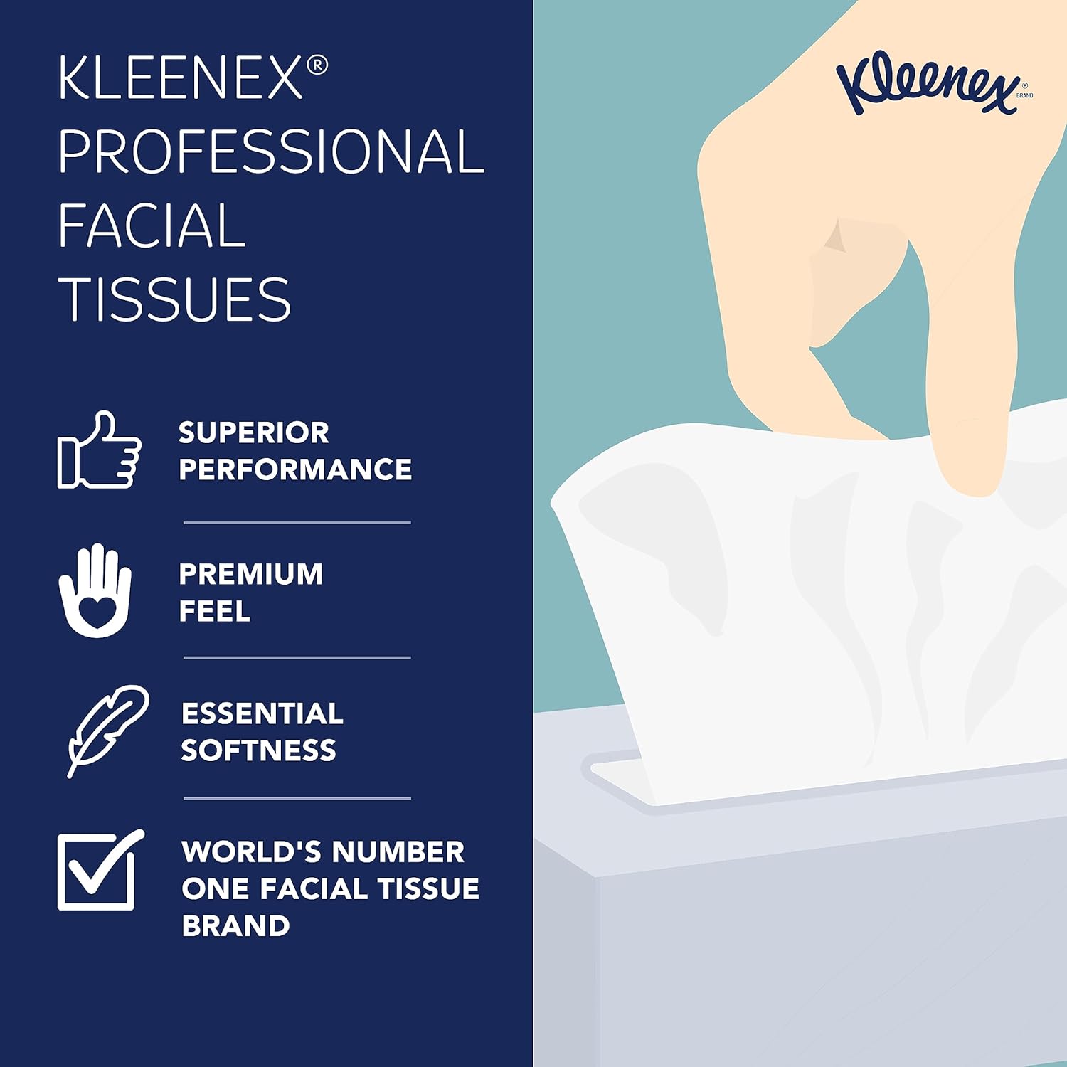 Kleenex Professional Facial Tissue, Bulk (21400), 2-Ply, White, Flat Boxed Format (100 Tissues/Box, 36 Boxes, 3,600 Sheets/Case) Kleenex Professional Facial Tissue, Bulk (21400), 2-Ply, White, Flat Boxed Format (100 Tissues/Box, 36 Boxes, 3,600 Sheets/Case) - Image 4