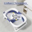 Napei Collapsible Baby Bathtub, Baby Bath Tub with Soft Cushion & Thermometer, Blue