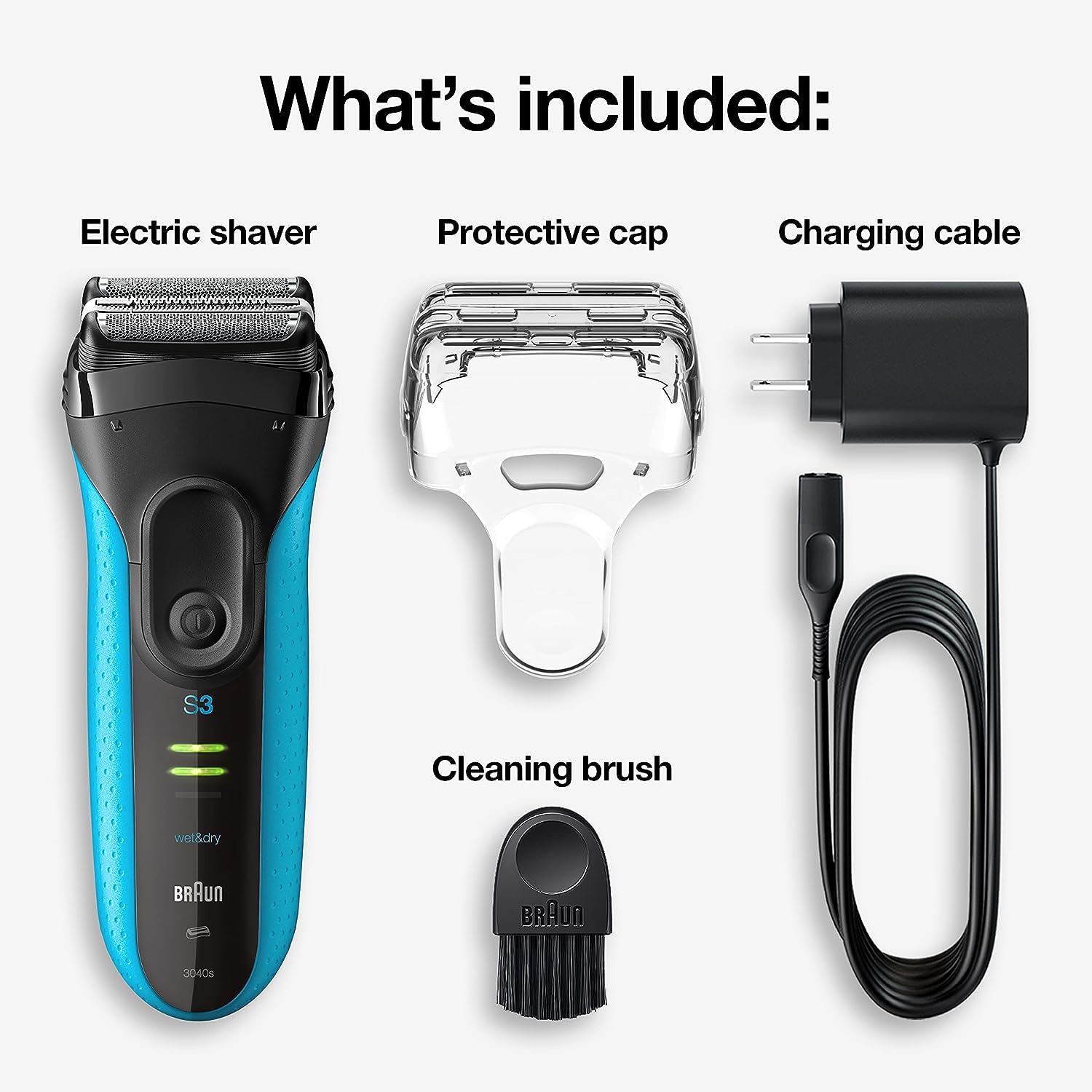 Braun Electric Series 3 Razor with Precision Trimmer, Rechargeable, Wet & Dry Foil Shaver for Men, Blue/Black, 4 Piece Braun Electric Series 3 Razor with Precision Trimmer, Rechargeable, Wet & Dry Foil Shaver for Men, Blue/Black, 4 Piece - Image 10