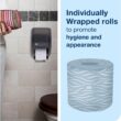 Tork Advanced Toilet Paper Roll, White, Compatible with T24 Dispensers, 2-ply, Soft Tissue, 80 rolls x 500 sheets (2461200)