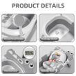 Collapsible Baby Bathtub for Newborn, Foldable Baby Bath Tub with Thermometer & Soft Floating Cushion & Drain Hole, Grey