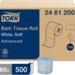 Tork Advanced Toilet Paper Roll, White, Compatible with T24 Dispensers, 2-ply, Soft Tissue, 80 rolls x 500 sheets (2461200)