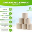 Premium Bamboo Toilet Paper, PFAS Free, Chemical Free Toilet Paper, Unbleached, (24) 3PLY & 300 Sheets, Organic Brown