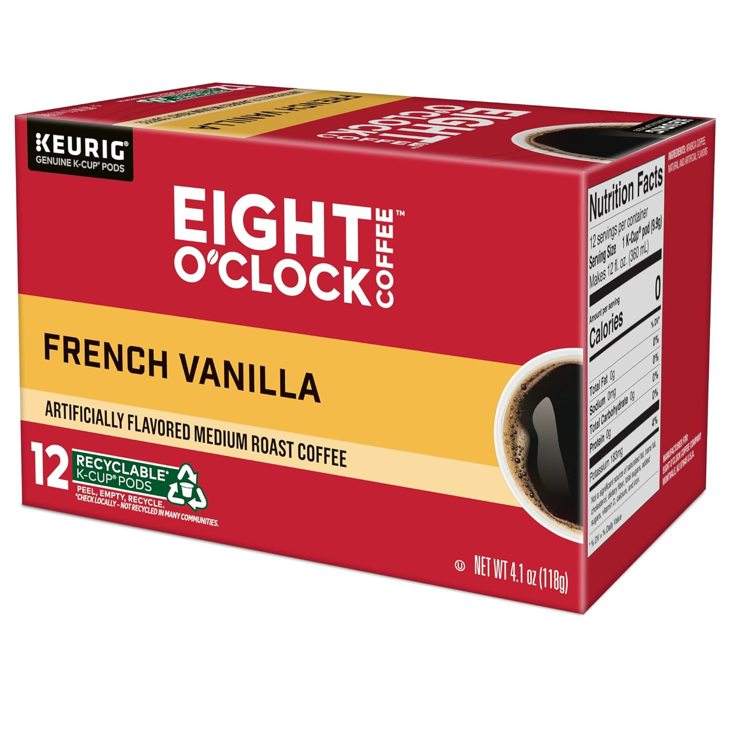 Eight O'Clock Coffee French Vanilla, Keurig Single Serve K-Cup Pods, Light Roast, 72 Count Eight O'Clock Coffee French Vanilla, Keurig Single Serve K-Cup Pods, Light Roast, 72 Count - Image 12