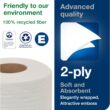 Tork Advanced Toilet Paper Roll, White, Compatible with T24 Dispensers, 2-ply, Soft Tissue, 80 rolls x 500 sheets (2461200)