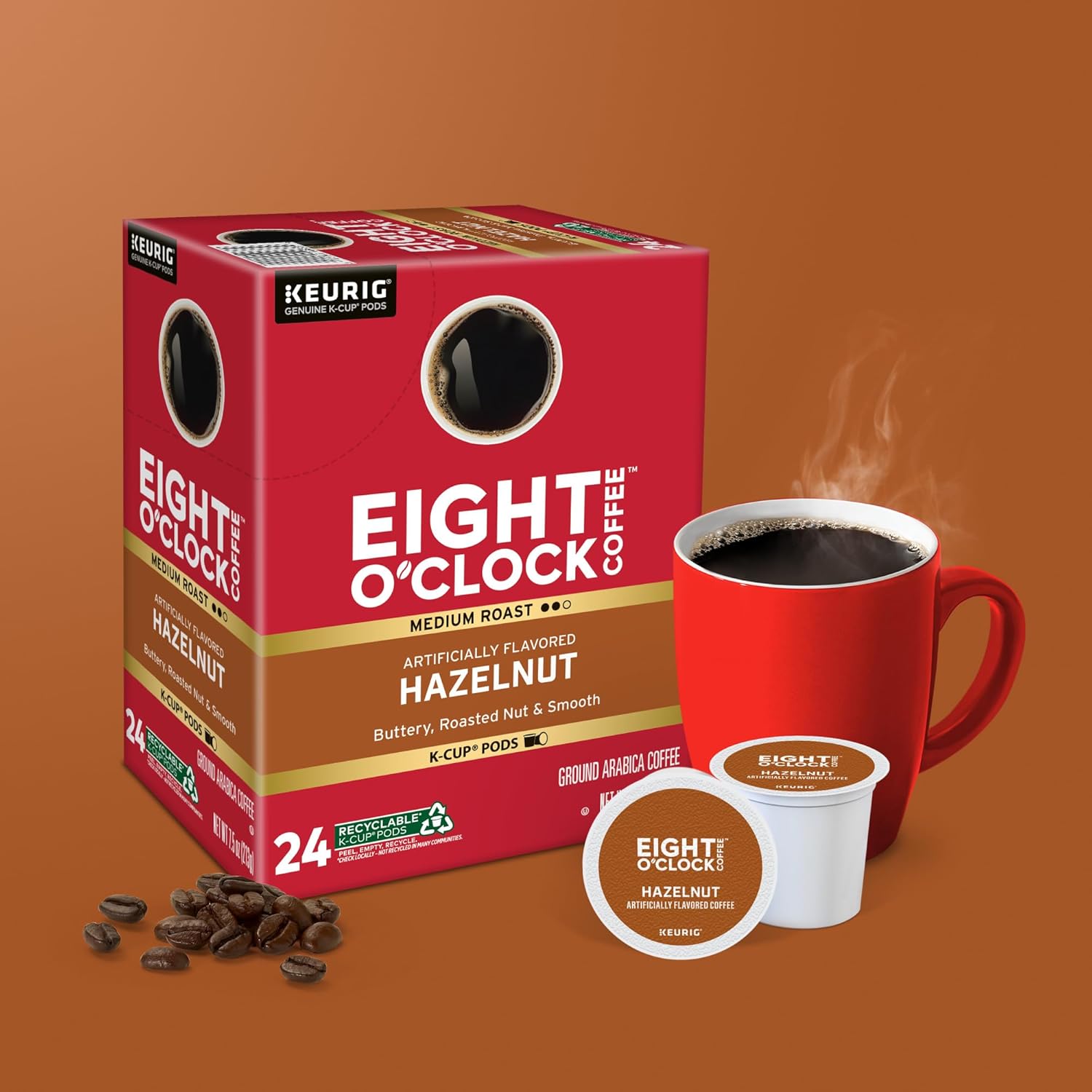 Eight O'Clock Coffee Hazelnut Keurig Single-Serve K-Cup Pods, Medium Roast Coffee, 96 Count Eight O'Clock Coffee Hazelnut Keurig Single-Serve K-Cup Pods, Medium Roast Coffee, 96 Count - Image 8