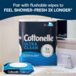 Cottonelle Ultra Clean Toilet Paper with Active CleaningRipples Texture, Strong Bath Tissue, 32 Family Mega Rolls (8 Packs of 4)
