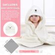 MoreFeel Collapsible Baby Bathtub for Newborn with Thermometer & 1 Hooded Towel & 1 Soft Floating Cushion, Pink