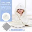MoreFeel Collapsible Baby Bathtub for Newborn with Thermometer & 1 Hooded Towel & 1 Soft Floating Cushion, BabyBlue