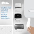 Scott Professional Coreless High-Capacity Jumbo Roll Bulk Toilet Paper (07006), 2-Ply, Elevated Design, White