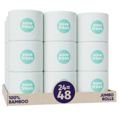 Bamboo Toilet Paper -24 Rolls Of Septic Safe Organic Toilet Paper 3-ply, 300 Sheets Per Roll - PFAs Free, FSC Certified