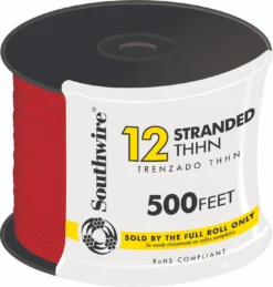 Southwire 500-Feet 12 -AWG Red Stranded Copper THHN wire ( By-the-roll )