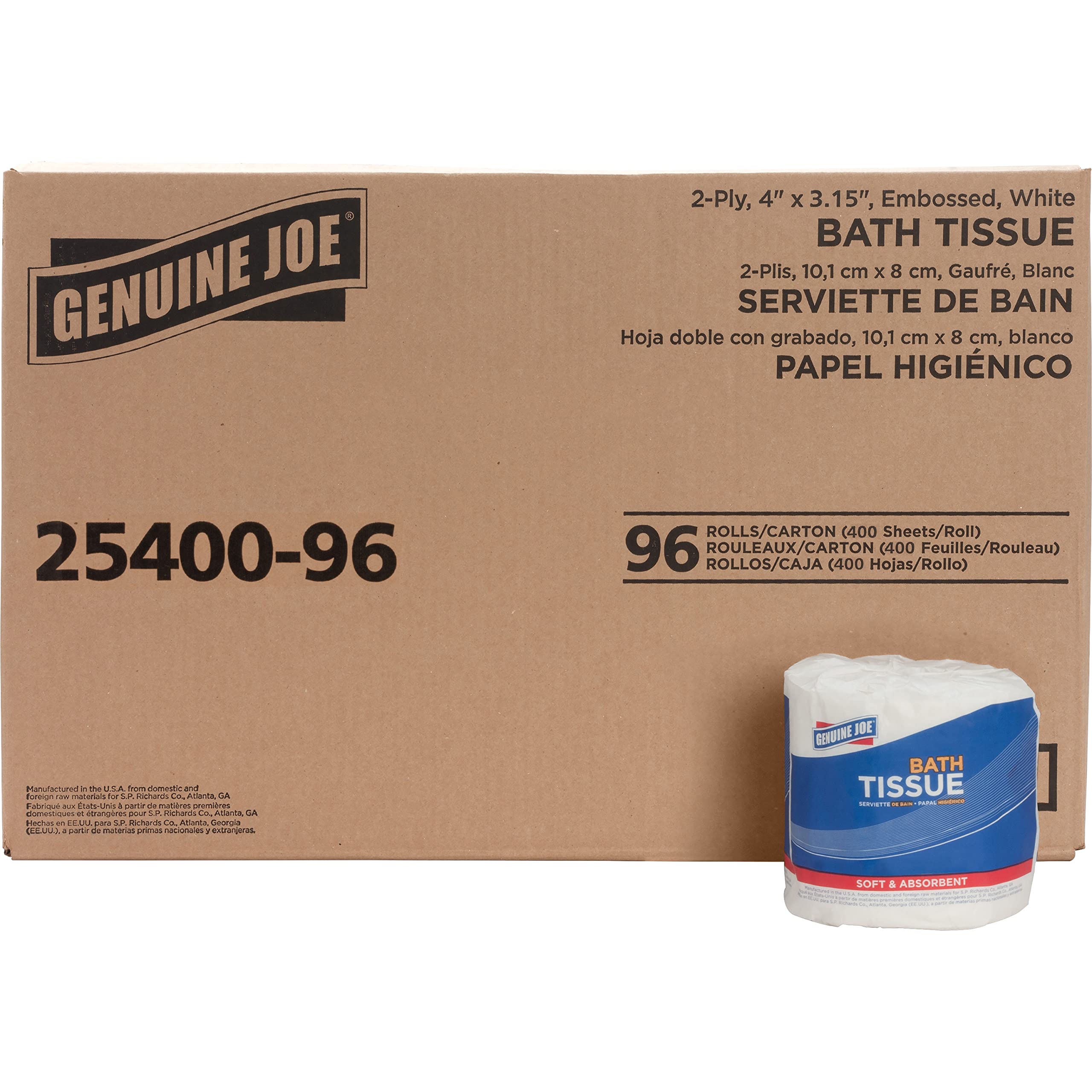 Genuine Joe GJO2540096 2-ply Standard Bath Tissue Rolls White, 96 rolls Genuine Joe GJO2540096 2-ply Standard Bath Tissue Rolls White, 96 rolls
