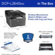 Brother Wireless DCP-L2640DW Compact Monochrome Multi-Function Laser Printer with Print, Copy and Scan, Duplex and Mobile Printing