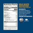 Wild Planet Wild White Anchovies in Extra Virgin Olive Oil, Tinned Fish, 4.4 Ounce, Pack of 12