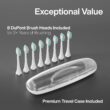 Aquasonic Vibe Series Ultra-Whitening Toothbrush – ADA Accepted Electric Toothbrush - 8 Brush Heads & Travel Case Charcoal Metal