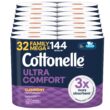 Cottonelle Ultra Comfort Toilet Paper with Cushiony CleaningRipples Texture, 32 Family Mega Rolls