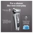 Braun Electric Razor for Men With Precision Beard Trimmer, Rechargeable, Wet & Dry Foil Shaver, Silver, 3 Piece Set