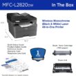 Brother MFC-L2820DW Wireless Compact Monochrome All-in-One Laser Printer with Copy, Scan and Fax, Duplex, Black & White
