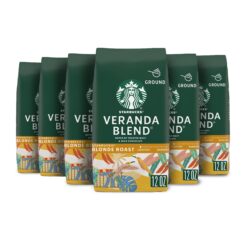 Starbucks Ground Coffee, Starbucks Blonde Roast Coffee, Veranda Blend, 100% Arabica, 6 bags (12 oz each)