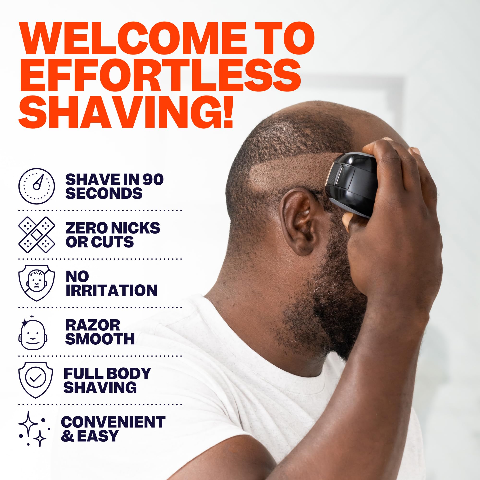 The FlexSeries Electric Head Hair Shaver - Freebird - Ultimate Mens Cordless Rechargeable Wet/Dry Skull & Bald Head Waterproof Razor The FlexSeries Electric Head Hair Shaver - Freebird - Ultimate Mens Cordless Rechargeable Wet/Dry Skull & Bald Head Waterproof Razor - Image 9