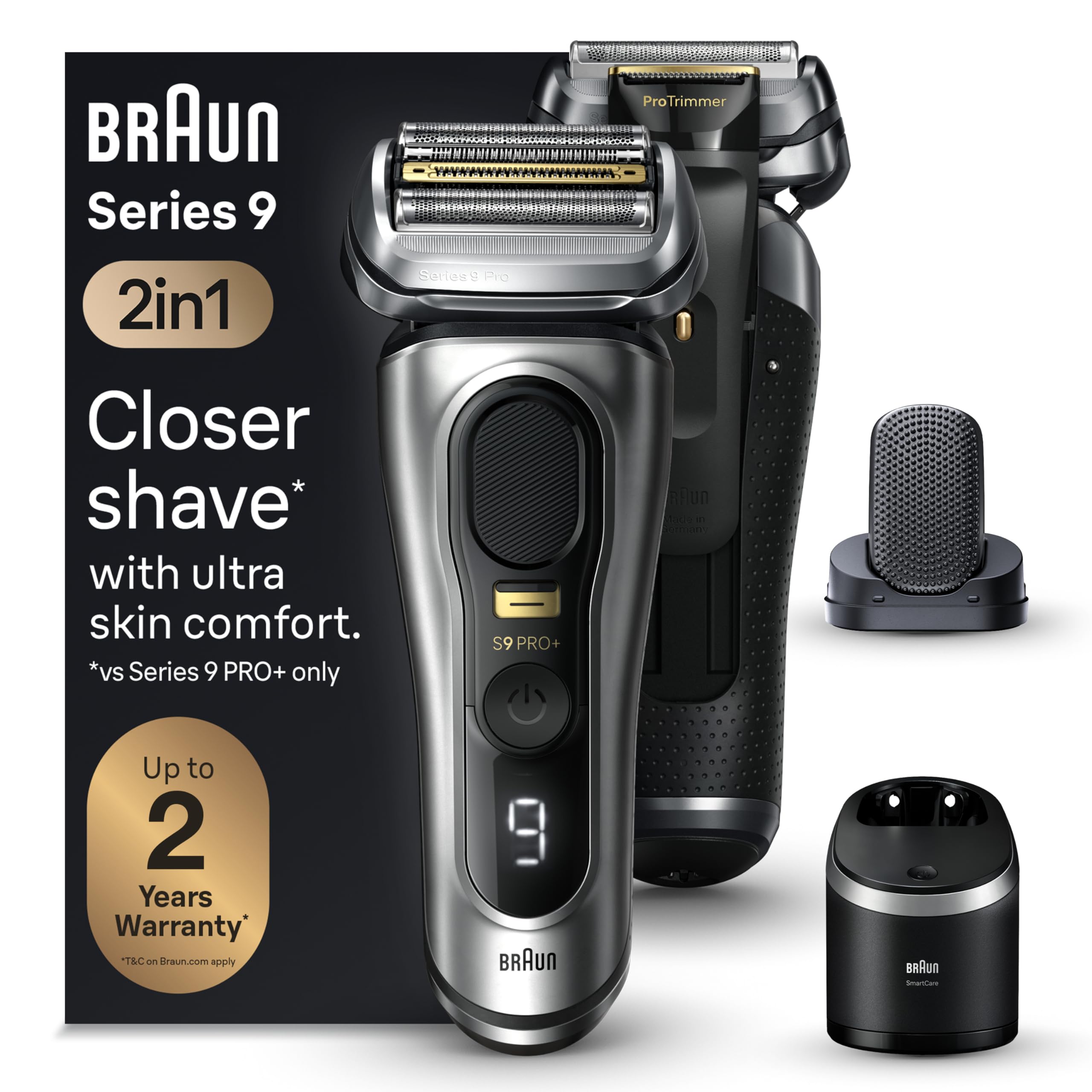 Braun Series 9 PRO+ Electric Razor for Men, 5 Pro Shaving Elements and Shave-Preparing ProComfort Head for Closeness & Skin Comfort Braun Series 9 PRO+ Electric Razor for Men, 5 Pro Shaving Elements and Shave-Preparing ProComfort Head for Closeness & Skin Comfort