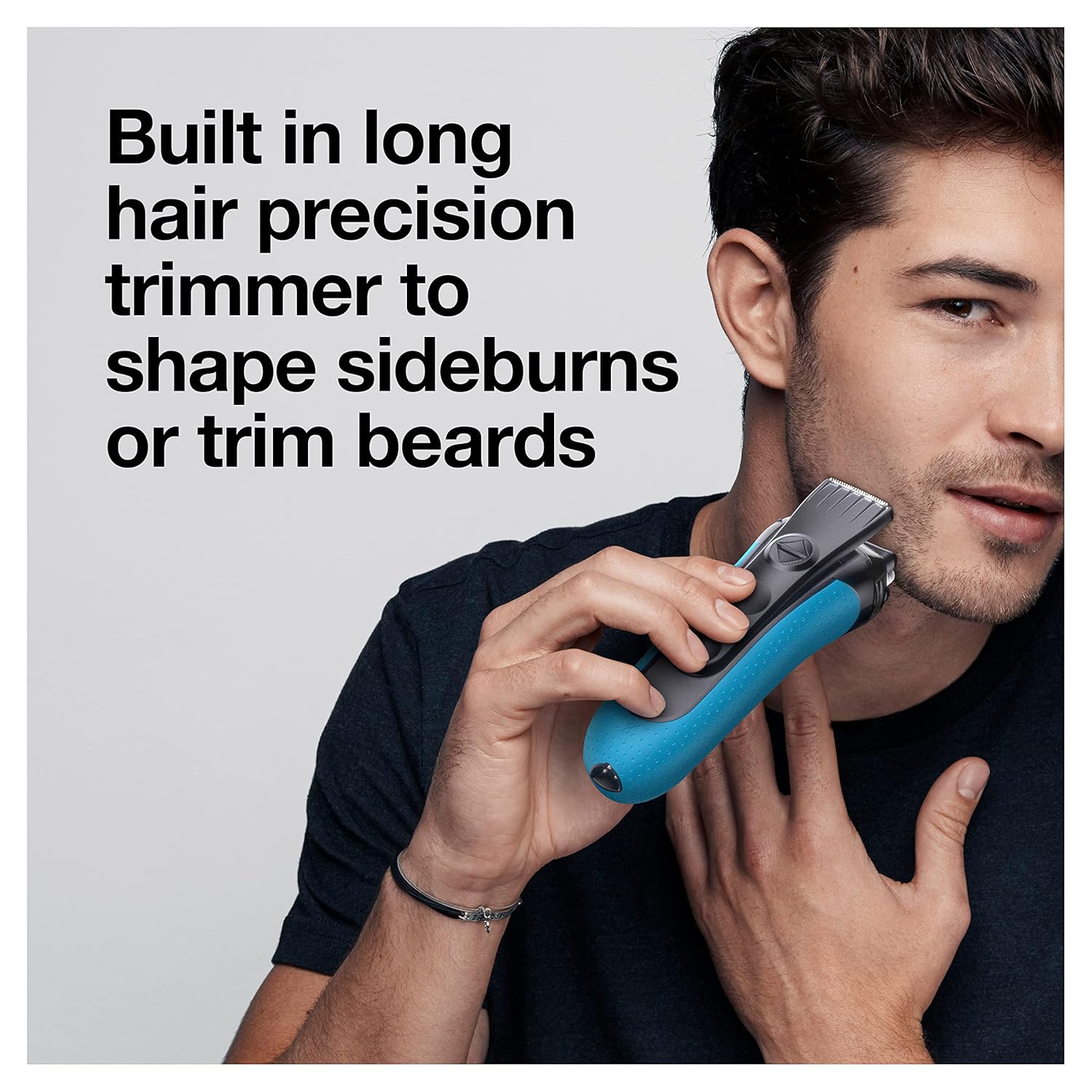 Braun Electric Series 3 Razor with Precision Trimmer, Rechargeable, Wet & Dry Foil Shaver for Men, Blue/Black, 4 Piece Braun Electric Series 3 Razor with Precision Trimmer, Rechargeable, Wet & Dry Foil Shaver for Men, Blue/Black, 4 Piece - Image 4