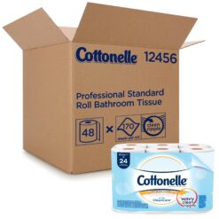 Cottonelle Professional Standard Roll Bulk Toilet Paper (12456), White (48 Rolls of 170 Sheets, 8,160 Sheet Total)