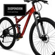 Hyper 29" Explorer Dual Suspension Mountain Bike, Adults Age 13+, Red