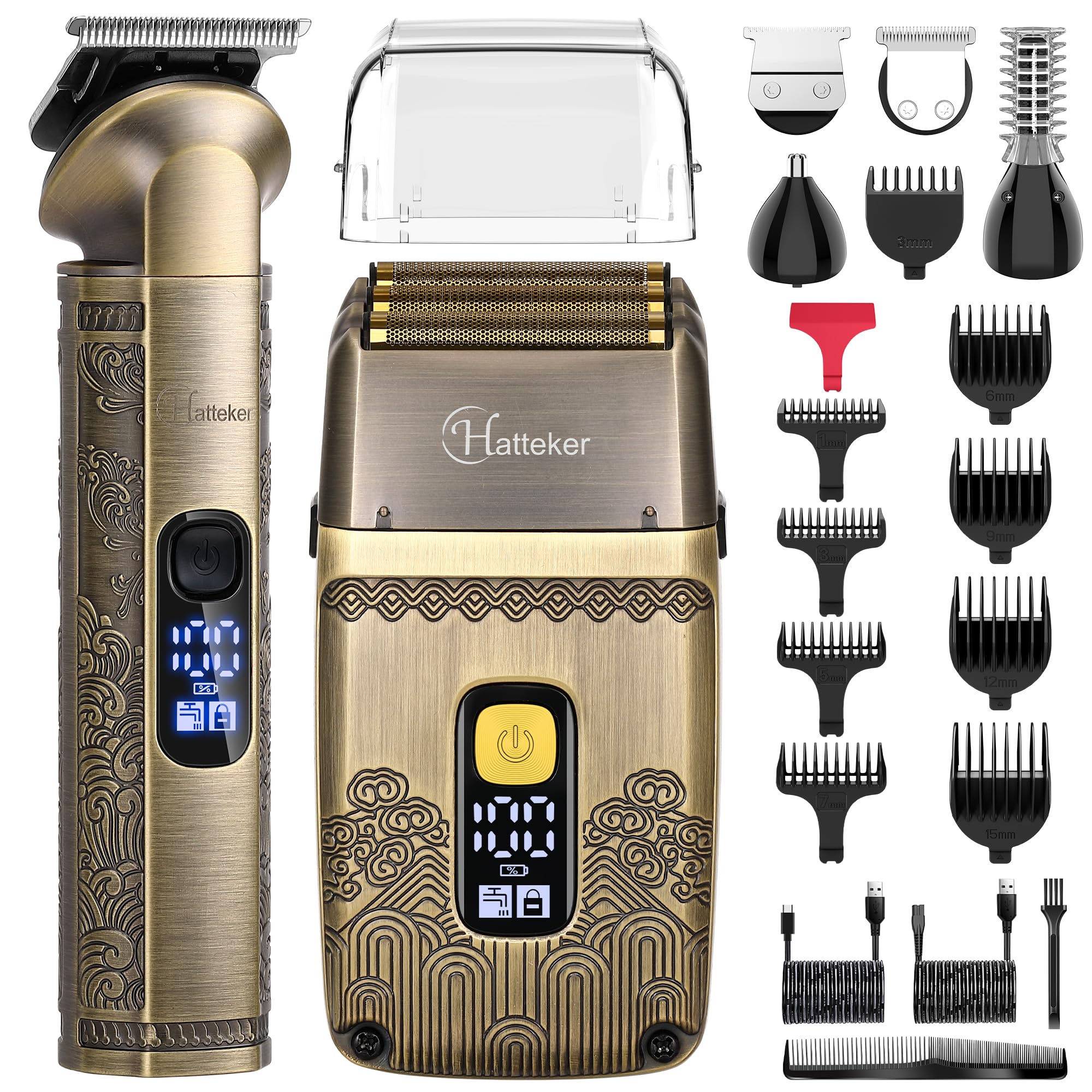 Hatteker Professional Hair Clipper Electric Razor Foil Shavers for Men Body Nose Ear Hair Grooming Kit Hatteker Professional Hair Clipper Electric Razor Foil Shavers for Men Body Nose Ear Hair Grooming Kit