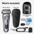 Braun Electric Razor for Men With Precision Beard Trimmer, Rechargeable, Wet & Dry Foil Shaver, Silver, 3 Piece Set