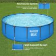 Bestway Steel Pro Round Above Ground Outdoor Backyard Swimming Pool, Size: 15' x 15' x 48"