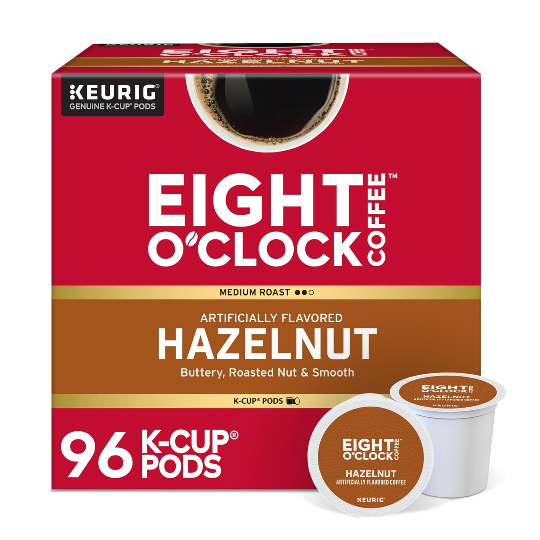 Eight O'Clock Coffee Hazelnut Keurig Single-Serve K-Cup Pods, Medium Roast Coffee, 96 Count Eight O'Clock Coffee Hazelnut Keurig Single-Serve K-Cup Pods, Medium Roast Coffee, 96 Count