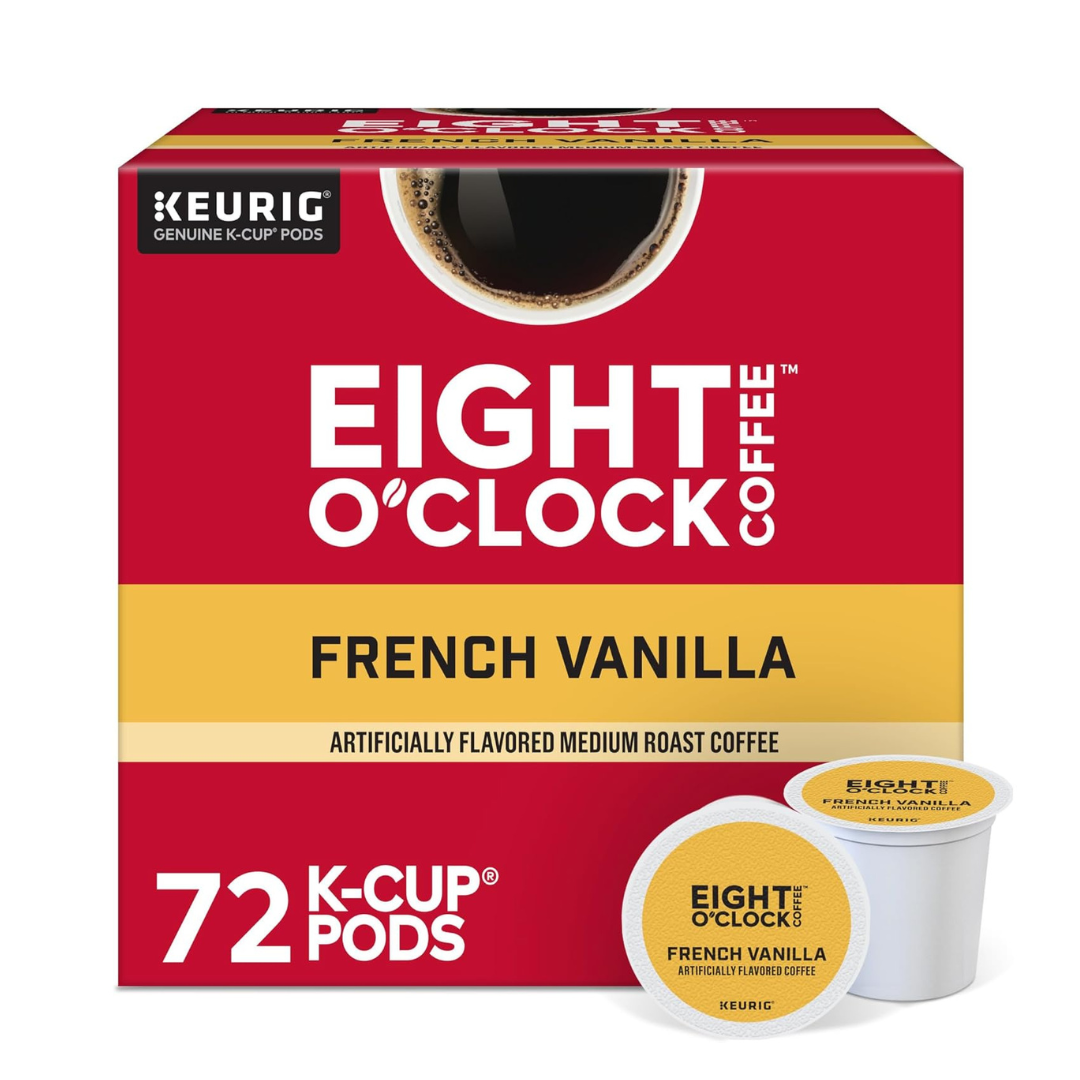 Eight O'Clock Coffee French Vanilla, Keurig Single Serve K-Cup Pods, Light Roast, 72 Count Eight O'Clock Coffee French Vanilla, Keurig Single Serve K-Cup Pods, Light Roast, 72 Count