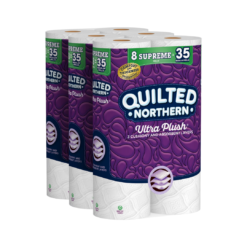 Quilted Northern Ultra Plush Toilet Paper, 24 Supreme Rolls = 105 Regular Rolls, 3-ply Bath Tissue