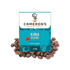 Cameron's Coffee Roasted Whole Bean Coffee, 10% Hawaiian Coffee Blend, 4 Pound
