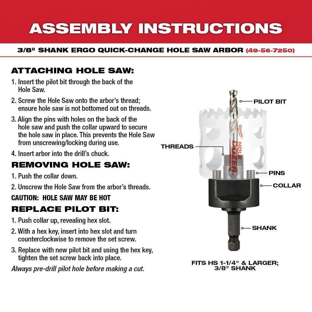 Milwaukee Hole Dozer Bi-Metal Hole Saw Kit (8-Piece) 49-22-4019 Milwaukee Hole Dozer Bi-Metal Hole Saw Kit (8-Piece) 49-22-4019