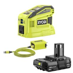 RYOBI 150-Watt Push Button Start Power Source and Charger for ONE+ 18-Volt Battery Generator with 2.0 Ah Battery RYi150C