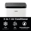 Aeric 8,000 BTU SACC 115-Volts ) White Vented Portable Air Conditioner Remote Control Included Cools 550-Sq. Feet