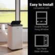 Aeric 8,000 BTU SACC 115-Volts ) White Vented Portable Air Conditioner Remote Control Included Cools 550-Sq. Feet