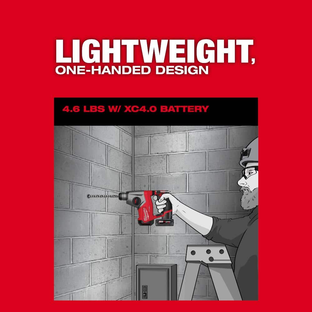 Milwaukee M12 FUEL 12V Lithium-Ion Brushless Cordless 5/8 in. SDS-Plus Rotary Hammer Drill (Tool-Only) 2508-20 Milwaukee M12 FUEL 12V Lithium-Ion Brushless Cordless 5/8 in. SDS-Plus Rotary Hammer Drill (Tool-Only) 2508-20